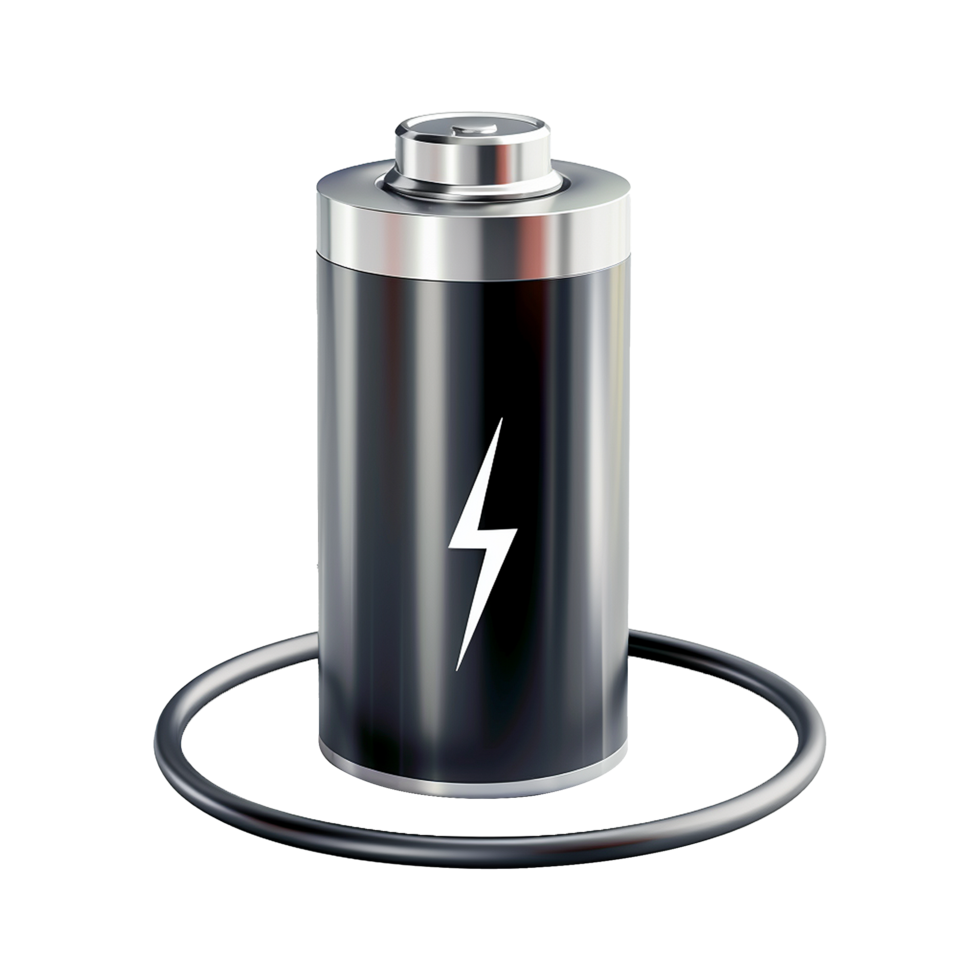 AI generated Charging battery isolated on transparent background png