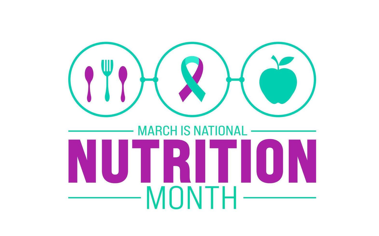 March is National Nutrition Month background template. Holiday concept. use to background, banner, placard, card, and poster design template with text inscription and standard color. vector