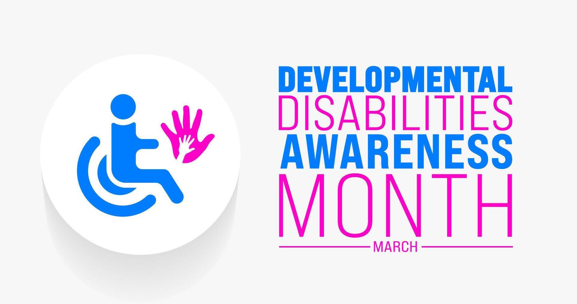 March is Developmental Disabilities Awareness Month background template. Holiday concept. use to background, banner, placard, card, and poster design template with text inscription and standard color. vector