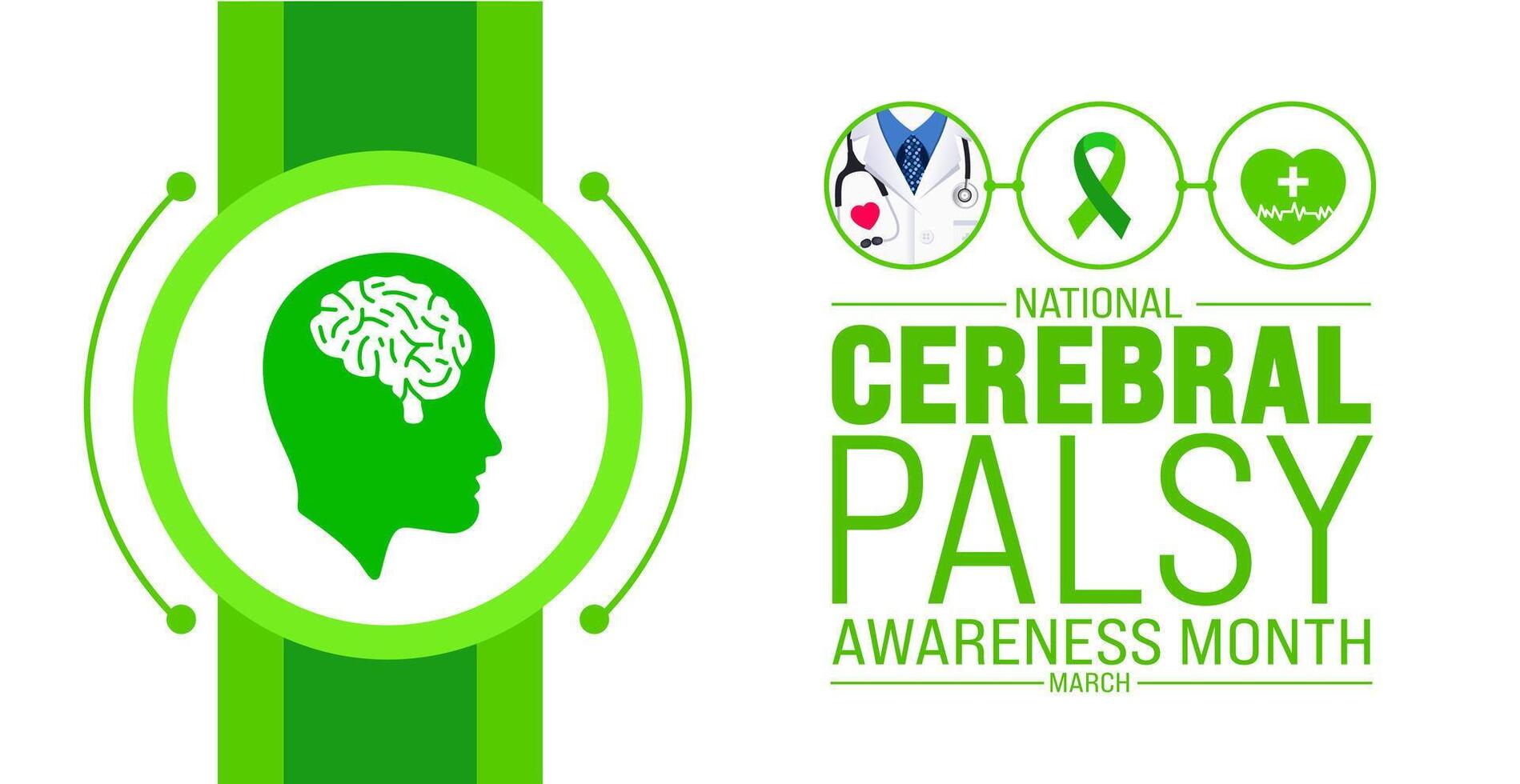 March is national Cerebral Palsy Awareness Month background template. Holiday concept. use to background, banner, placard, card, and poster design template with text inscription and standard color. vector