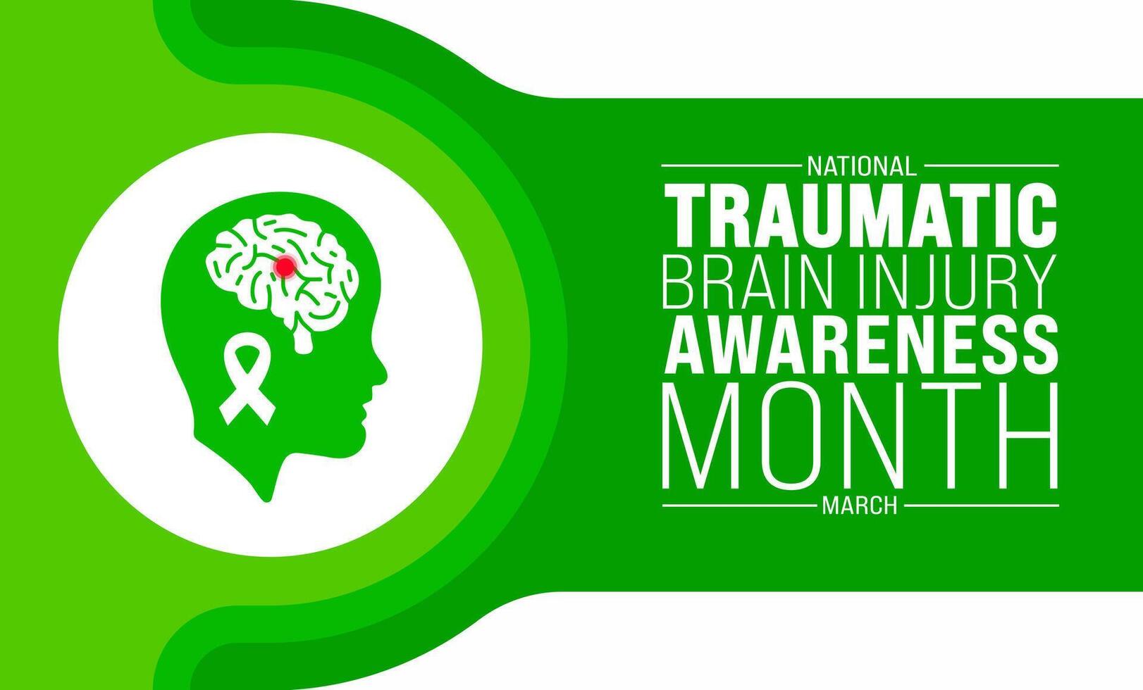 March is National Traumatic Brain Injury Awareness Month background template. Holiday concept. use to background, banner, placard, card, and poster design template with text inscription vector