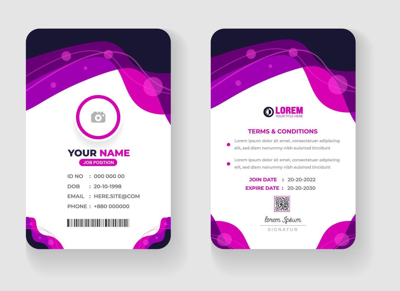 corporate Modern office Identity Card or elegant business company id card design template. vector