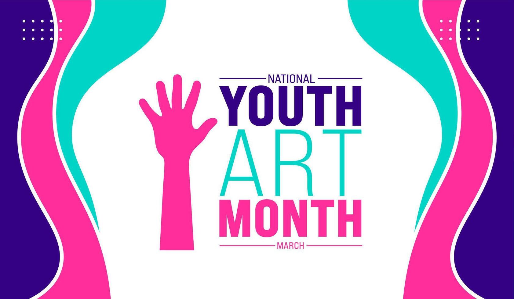 March is Youth Art Month background template. Holiday concept. use to background, banner, placard, card, and poster design template with text inscription and standard color. vector illustration.