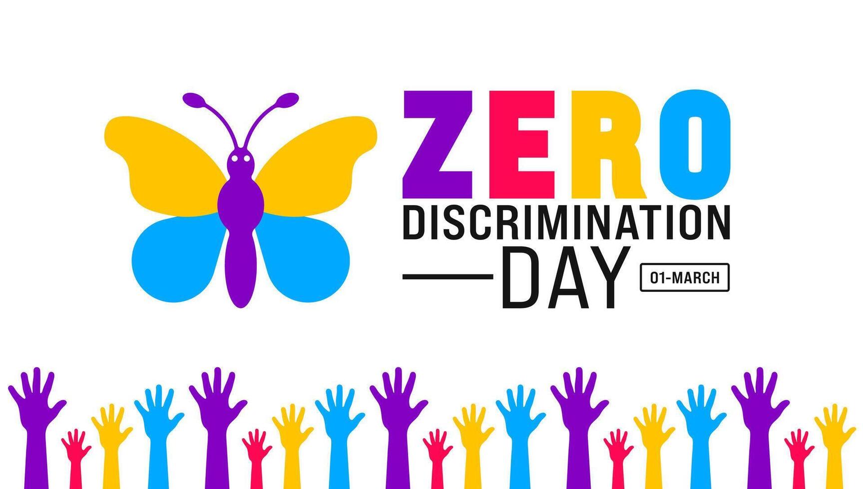 March is Zero Discrimination Day background template. Holiday concept. use to background, banner, placard, card, and poster design template with text inscription and standard color. vector