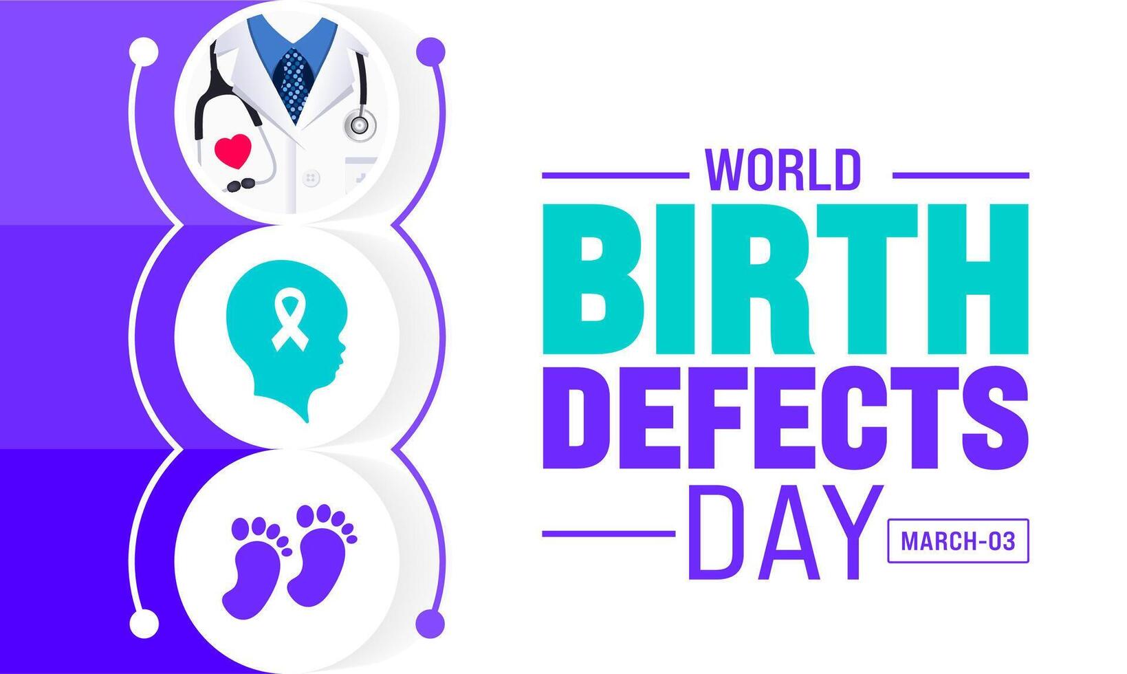 March is World Birth Defects Day background template. Holiday concept. use to background, banner, placard, card, and poster design template with text inscription and standard color. vector