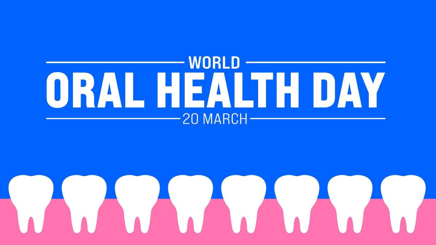 March is World Oral Health Day background template. Holiday concept. use to background, banner, placard, card, and poster design template with text inscription and standard color. vector illustration.