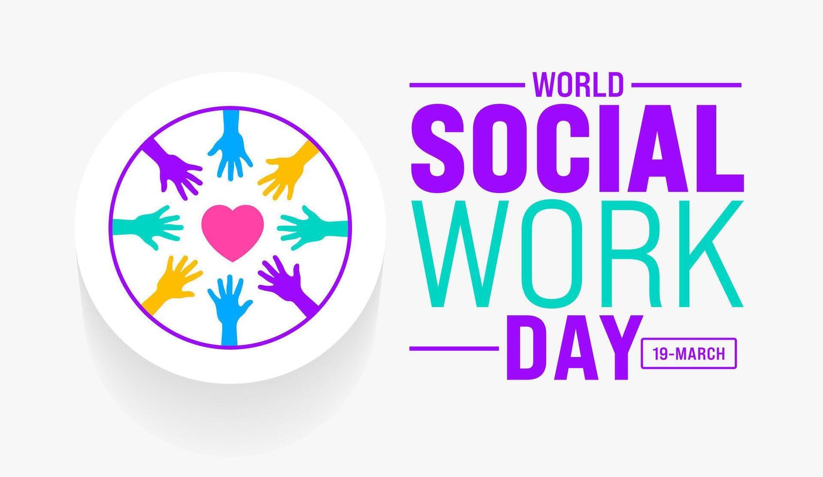 March is World Social Work Day background template. Holiday concept. use to background, banner, placard, card, and poster design template with text inscription and standard color. vector illustration.