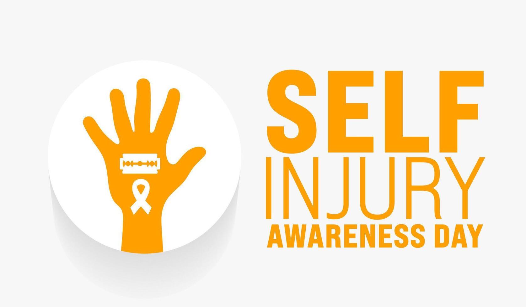 March is Self-Injury Awareness Day background template. Holiday concept. use to background, banner, placard, card, and poster design template with text inscription and standard color. vector