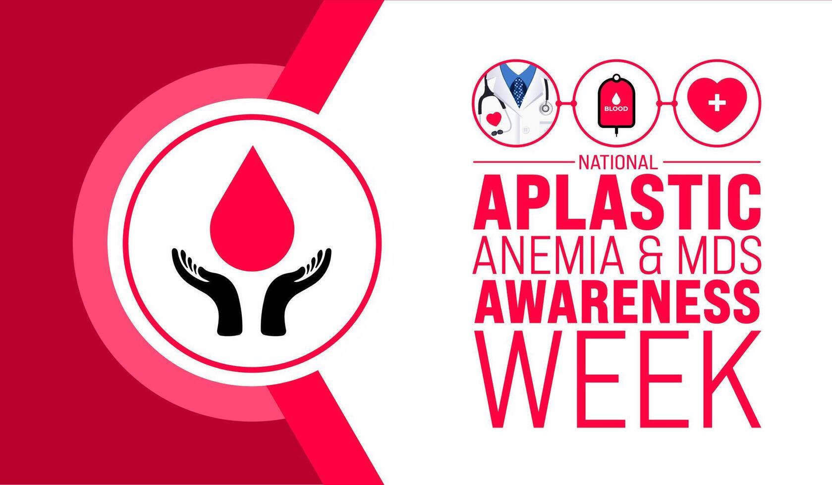 March is National Aplastic Anemia and MDS Awareness Week background template. Holiday concept. use to background, banner, placard, card, and poster design template with text inscription and standard vector