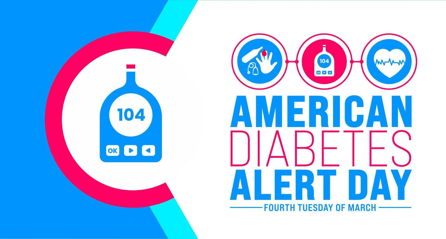 marzo es americano diabetes alerta día antecedentes modelo. fiesta concepto. utilizar a fondo, bandera, cartel, tarjeta, y póster diseño modelo con texto inscripción y estándar color. vector