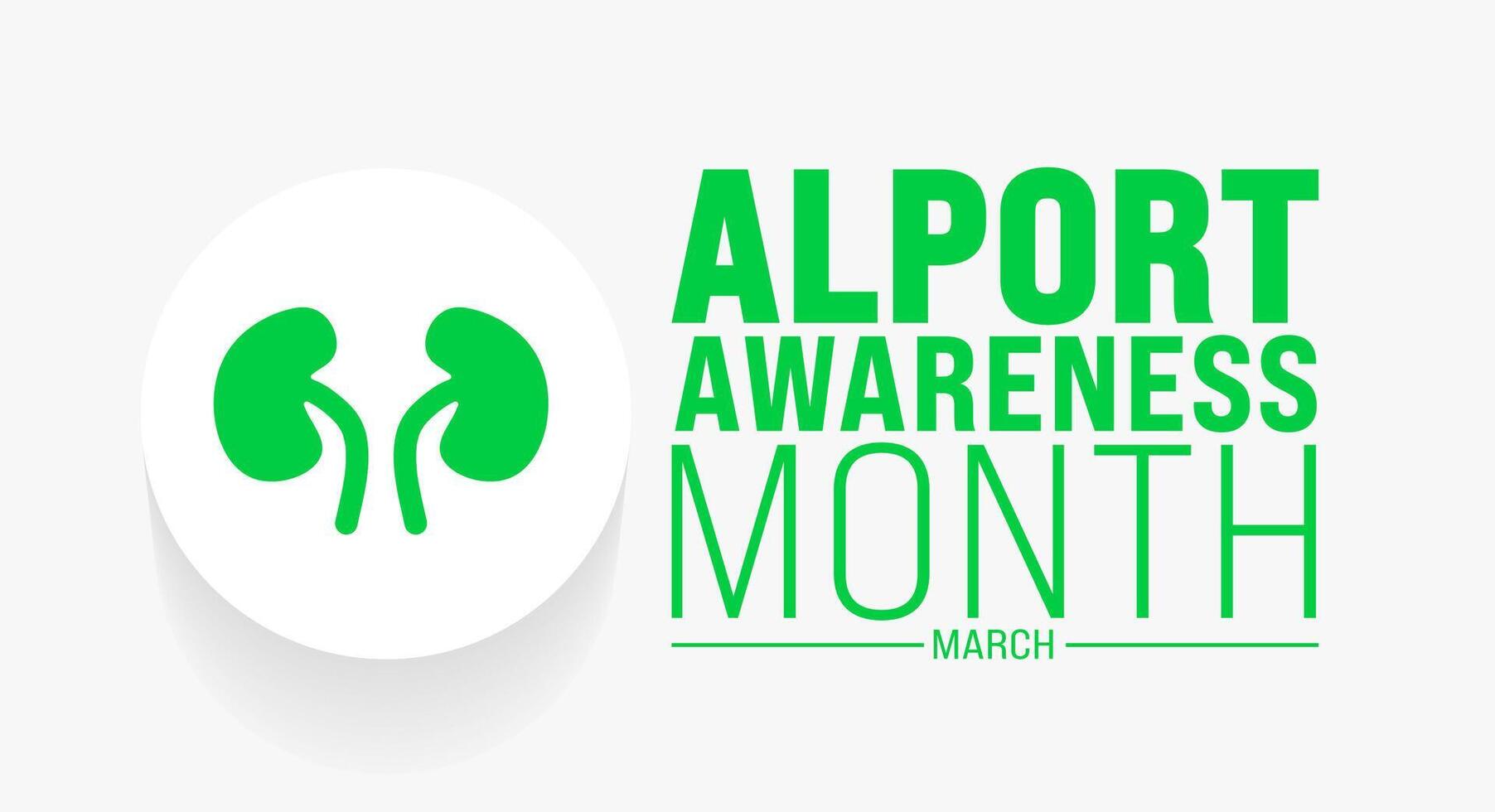 March is Alport Awareness Month background template. Holiday concept. use to background, banner, placard, card, and poster design template with text inscription and standard color. vector illustration