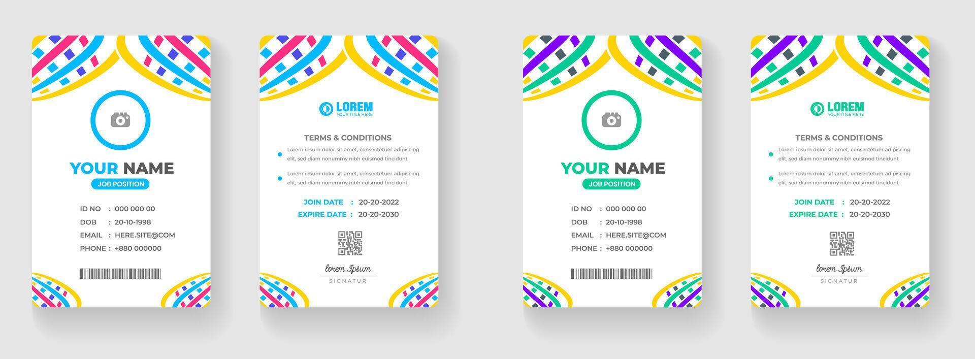 corporativo moderno oficina identidad tarjeta o elegante negocio empresa carné de identidad tarjeta diseño modelo. vector