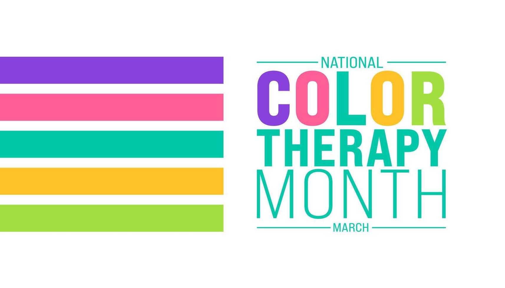 March is Color Therapy Month background template. Holiday concept. use to background, banner, placard, card, and poster design template with text inscription and standard color. vector illustration.