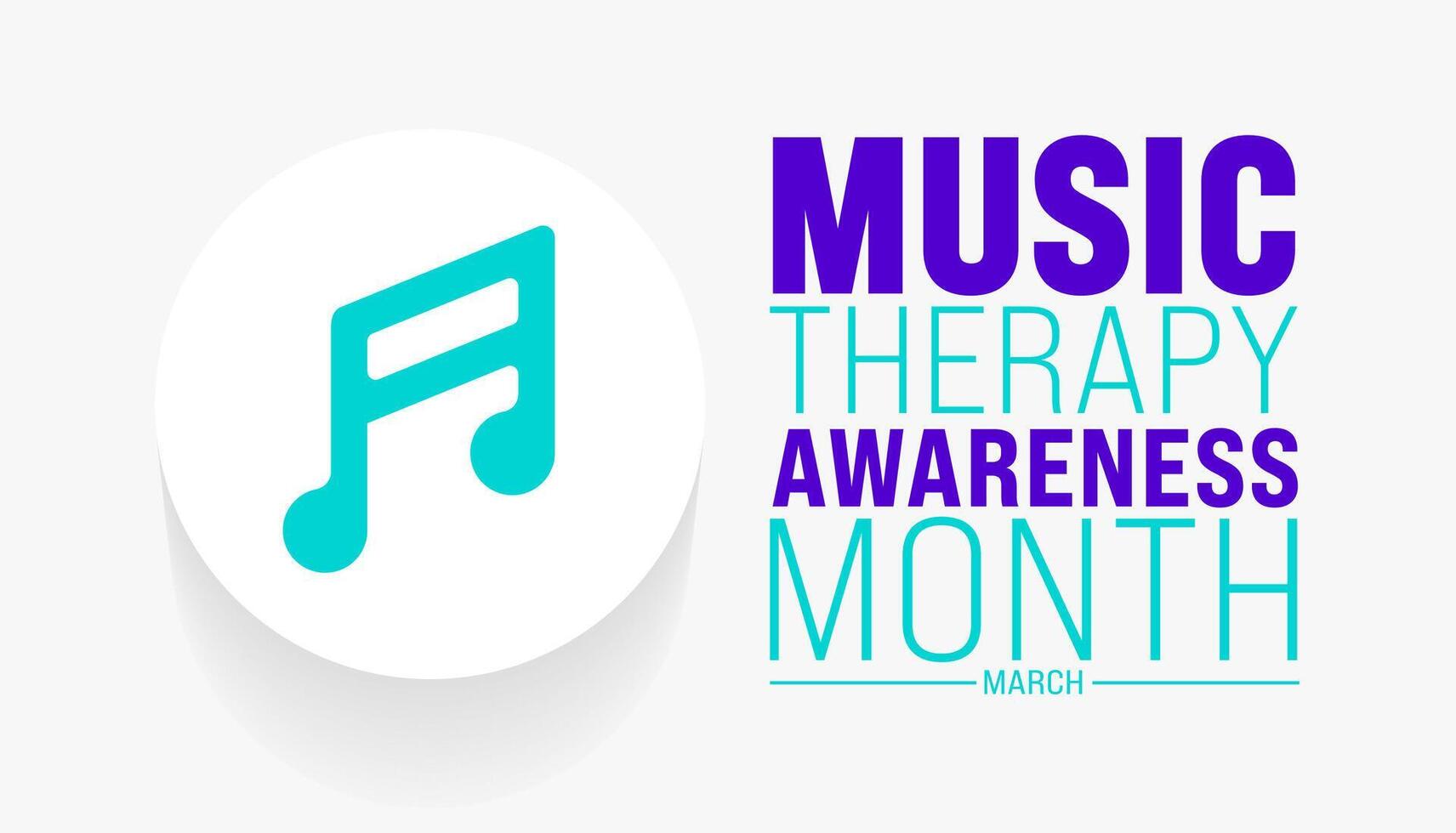 March is Music Therapy Awareness Month background template. Holiday concept. use to background, banner, placard, card, and poster design template with text inscription and standard color. vector