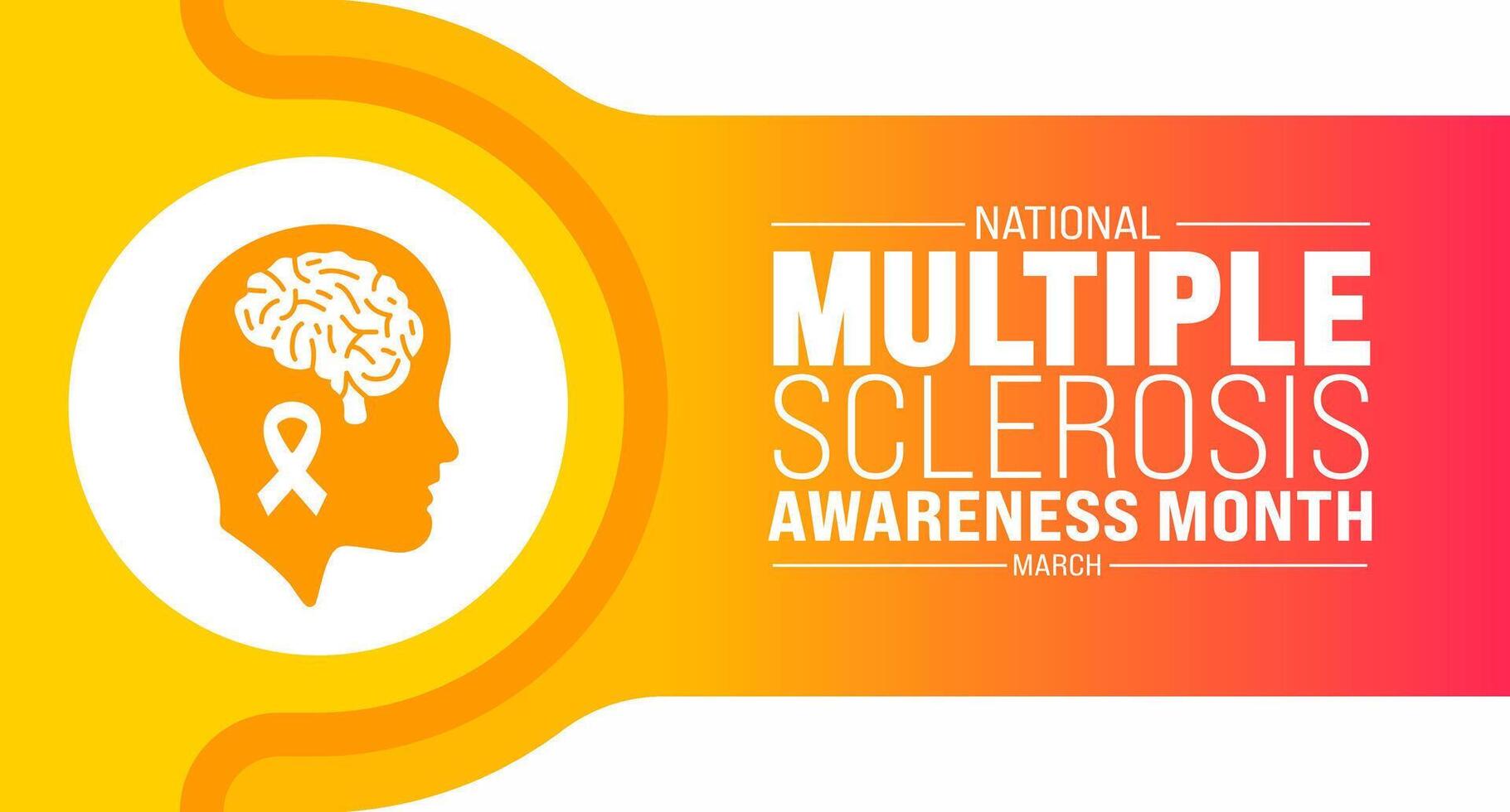 March is national Multiple Sclerosis Awareness Month background template. Holiday concept. use to background, banner, placard, card, and poster design template with text inscription and standard color vector