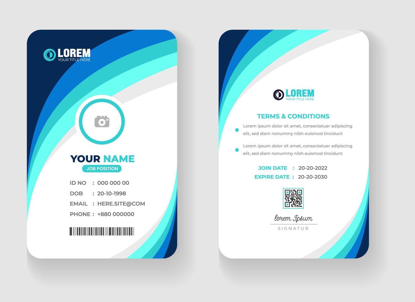 corporate Modern office Identity Card or elegant business company id card design template. vector