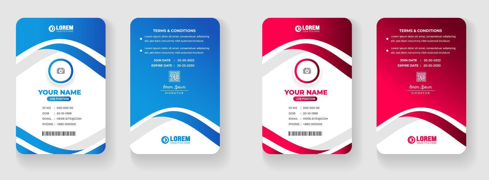 corporate Modern office Identity Card or elegant business company id card design template. vector