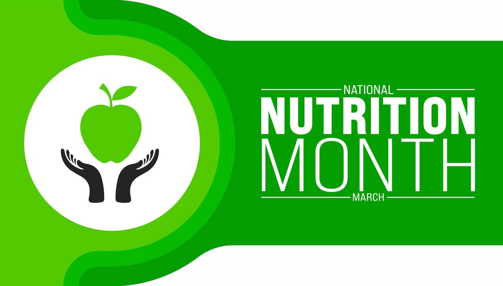 March is National Nutrition Month background template. Holiday concept. use to background, banner, placard, card, and poster design template with text inscription and standard color. vector