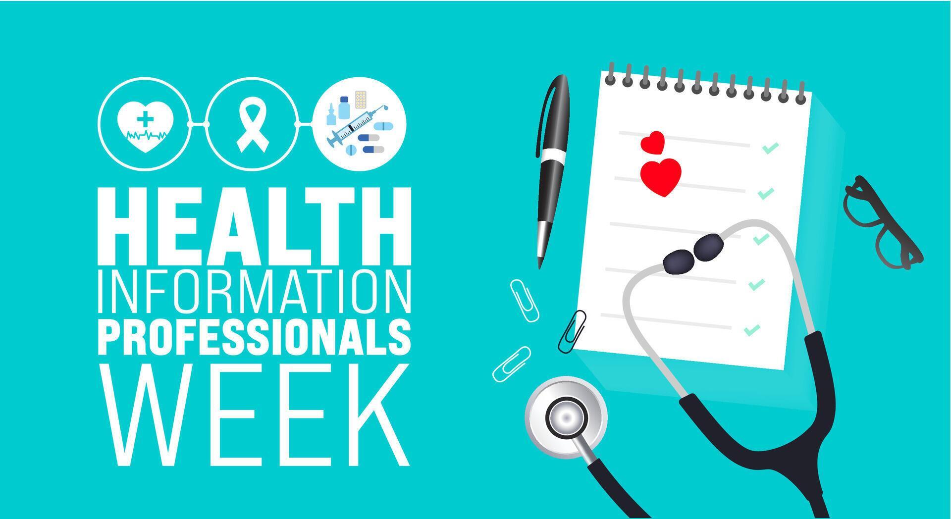 March is Health Information Professionals Week background template