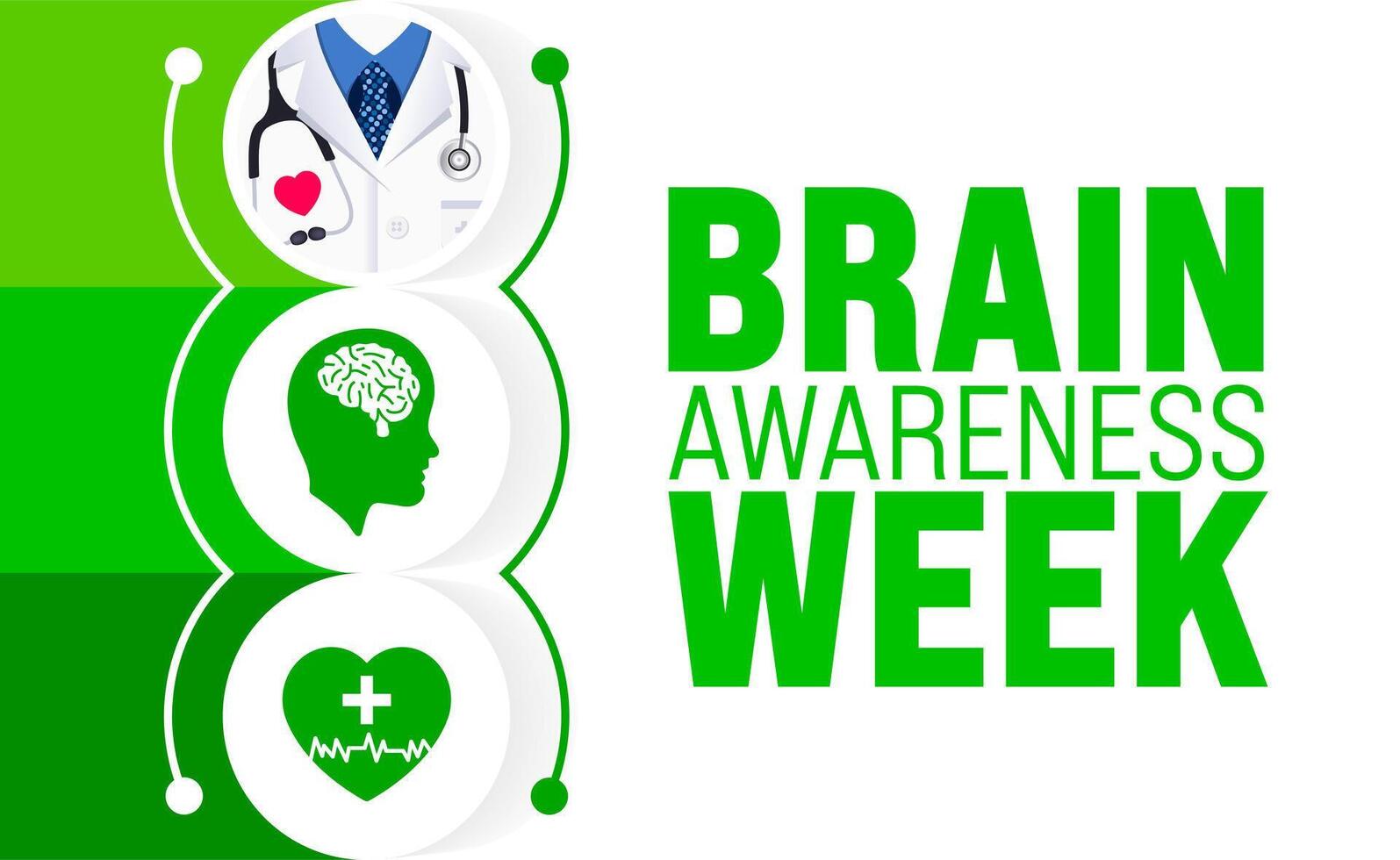 March is Brain Awareness Week background template. Holiday concept. use to background, banner, placard, card, and poster design template with text inscription and standard color. vector illustration.