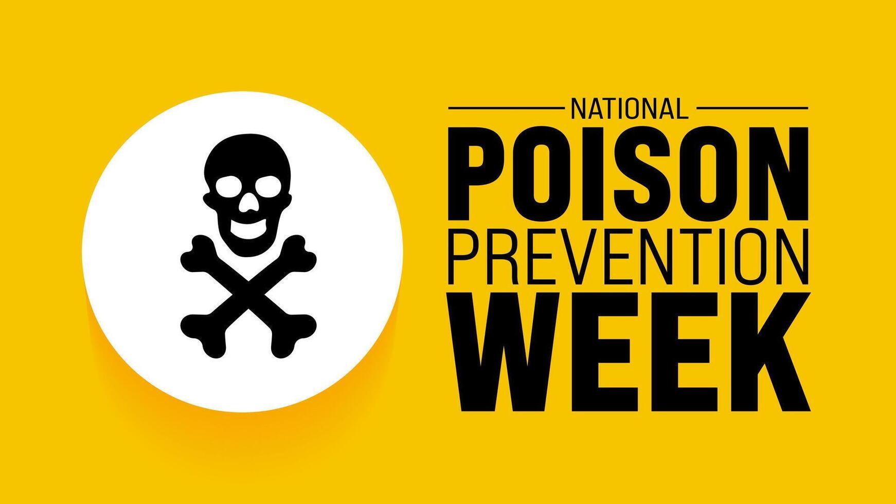 March is National Poison Prevention Week background template. Holiday concept. use to background, banner, placard, card, and poster design template with text inscription and standard color. vector