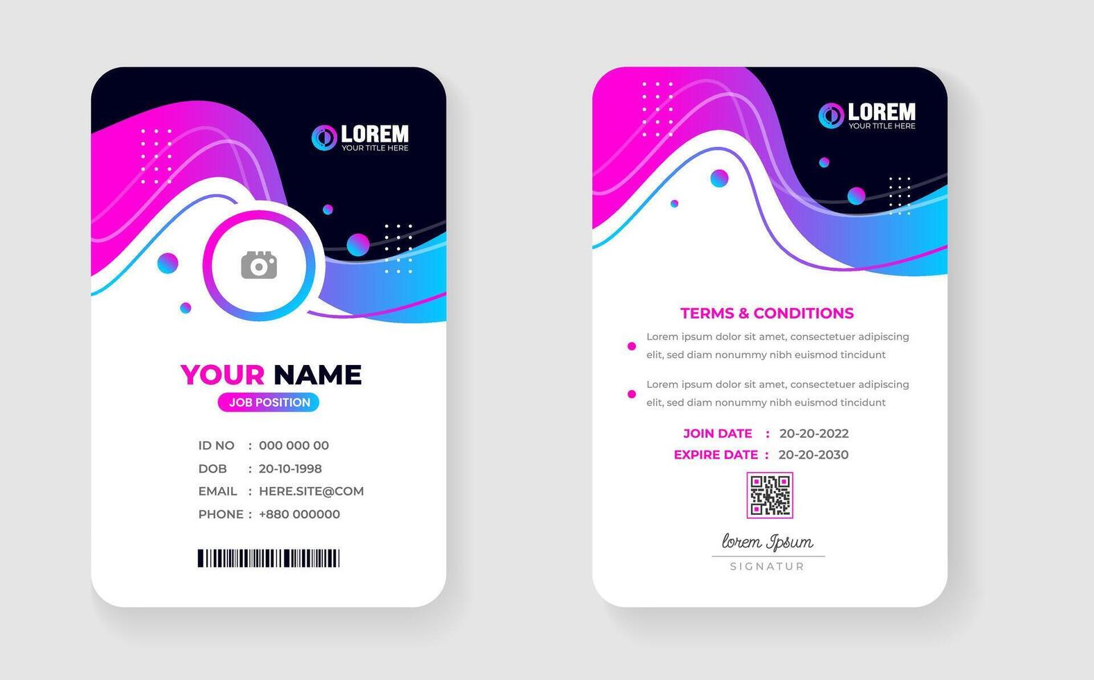 corporate Modern office Identity Card or elegant business company id card design template. vector