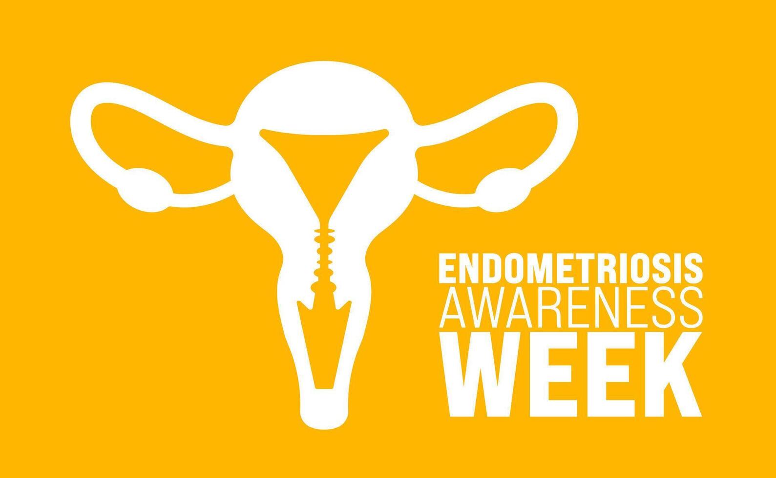 marzo es endometriosis conciencia semana antecedentes modelo. fiesta concepto. utilizar a fondo, bandera, cartel, tarjeta, y póster diseño modelo con texto inscripción y estándar color. vector