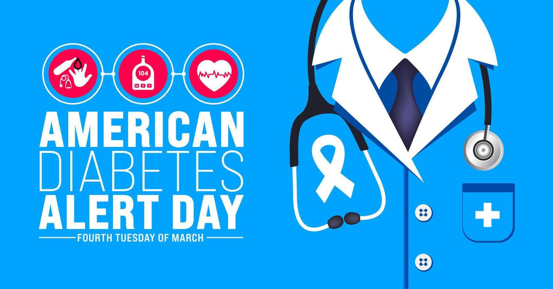March is American Diabetes Alert Day background template. Holiday concept. use to background, banner, placard, card, and poster design template with text inscription and standard color. vector