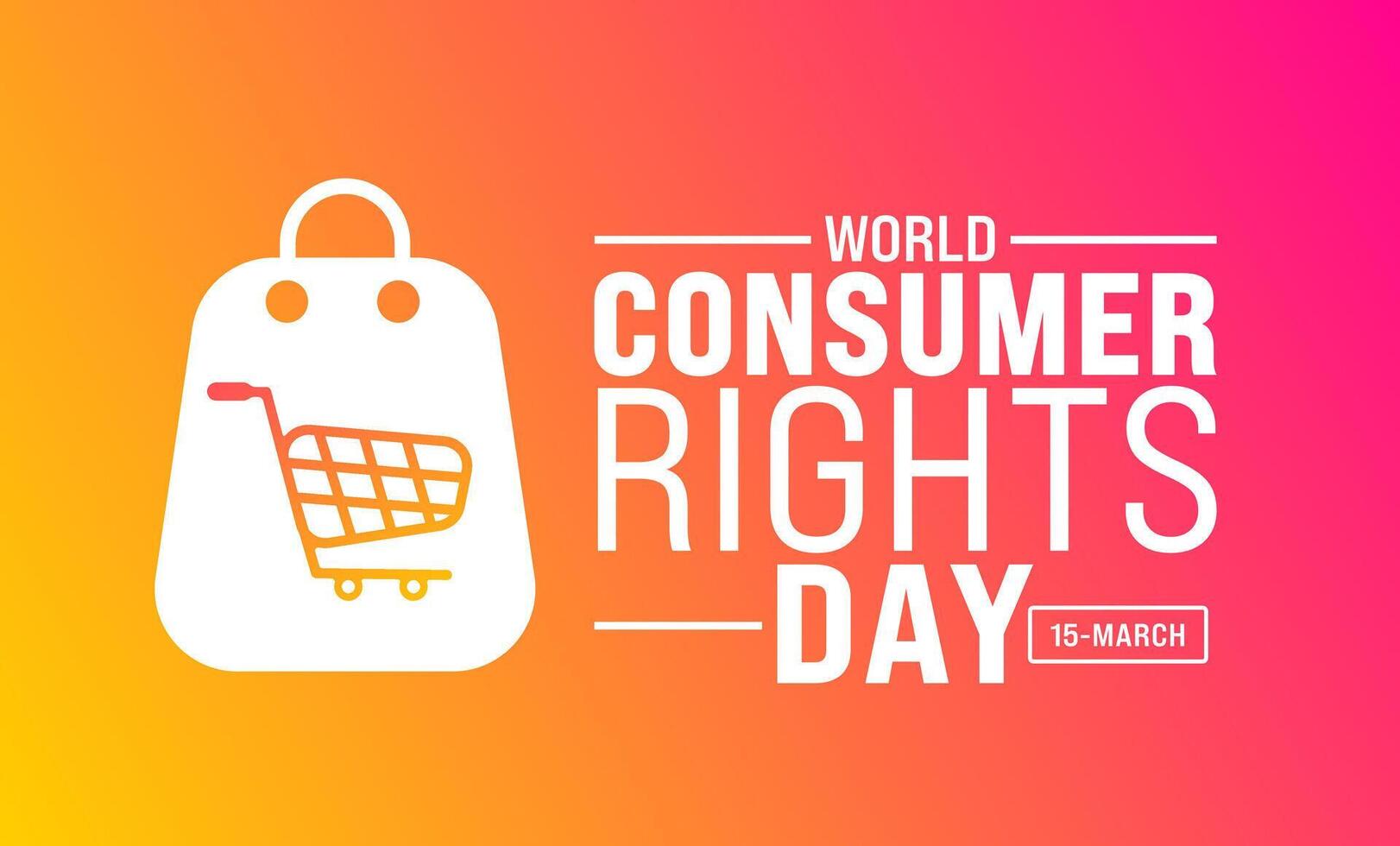 March is World Consumer Rights Day background template. Holiday concept. use to background, banner, placard, card, and poster design template with text inscription and standard color. vector