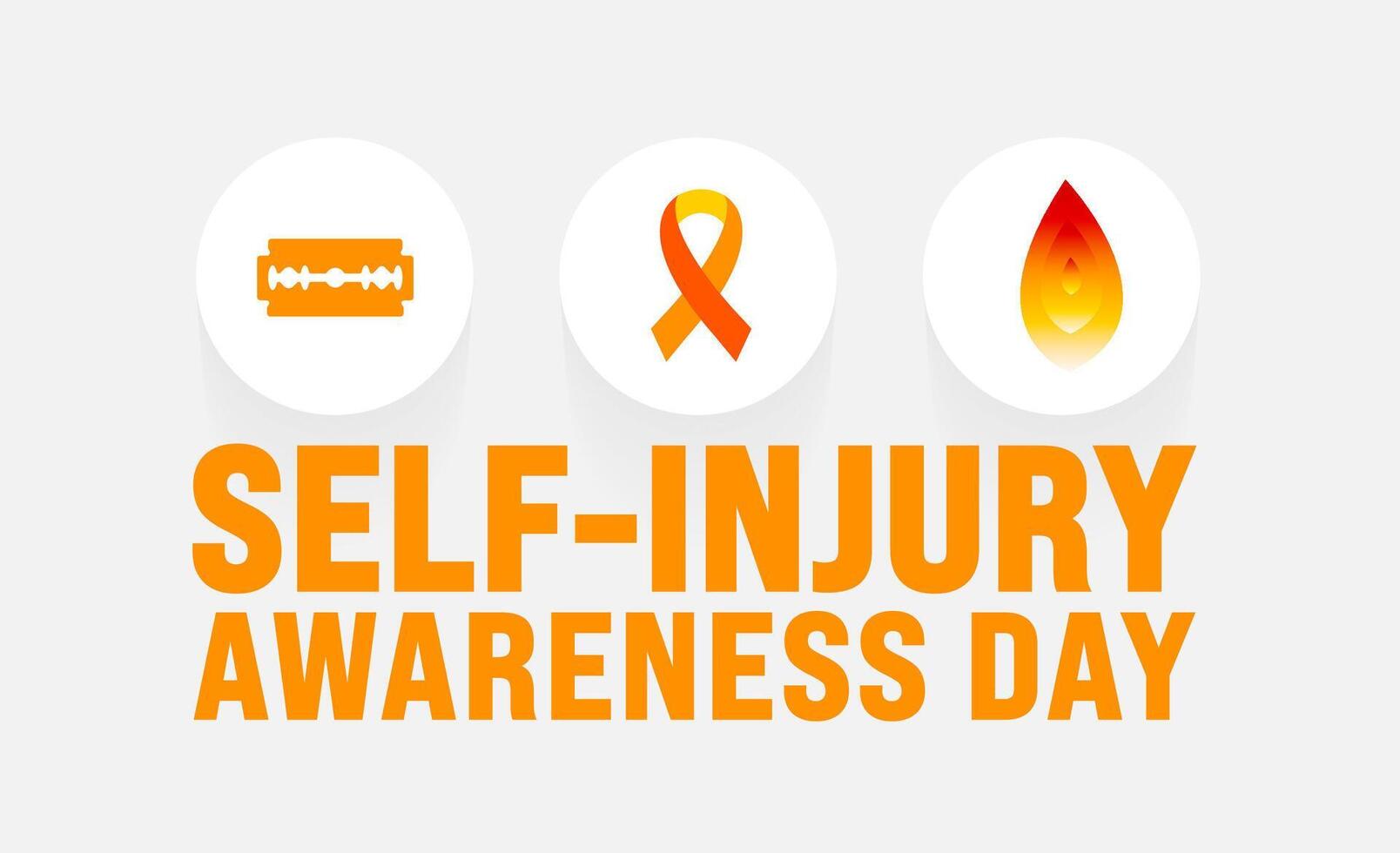 March is Self-Injury Awareness Day background template. Holiday concept. use to background, banner, placard, card, and poster design template with text inscription and standard color. vector