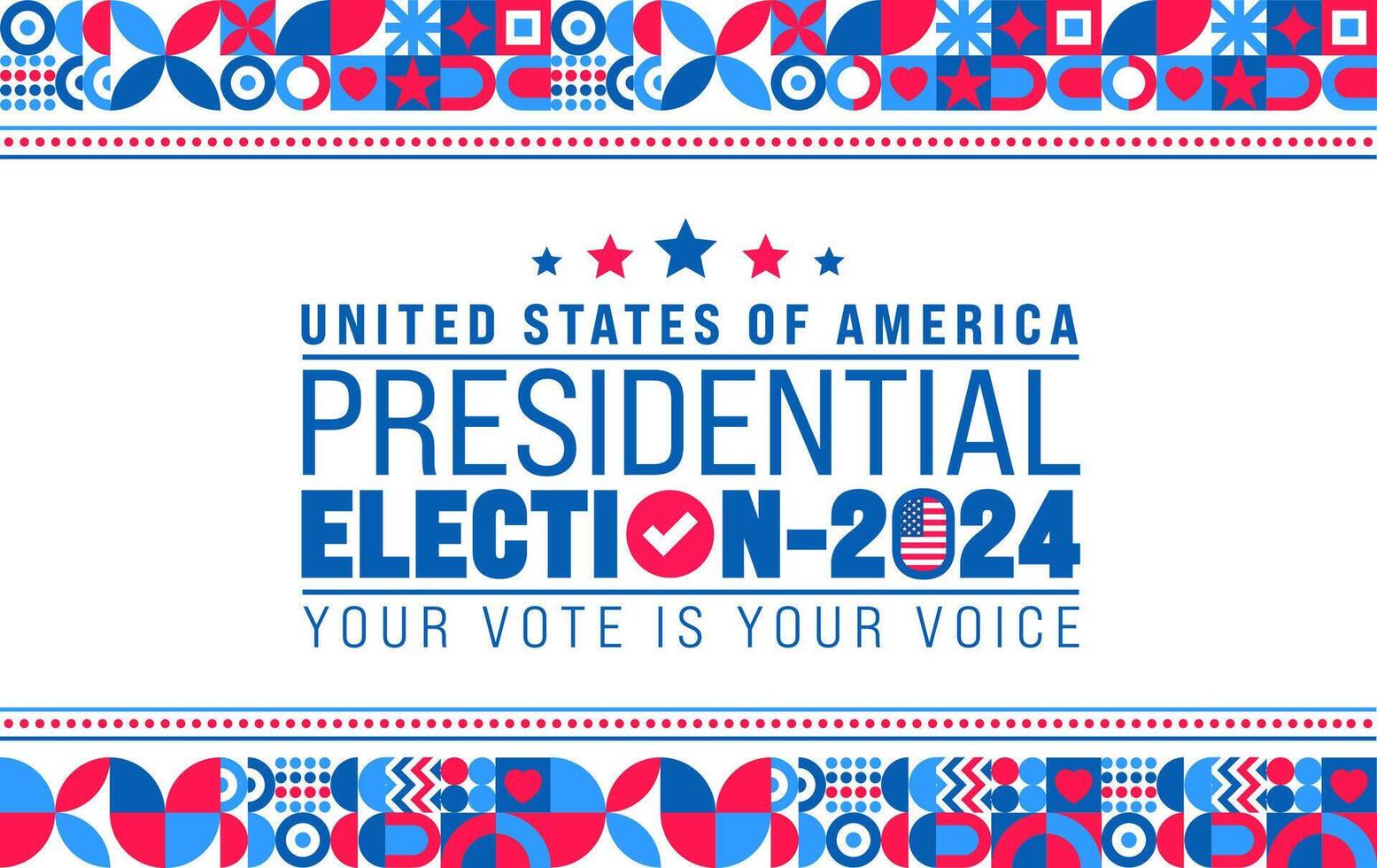USA Election 2024 background design template. USA flag 2024 presidential election banner design. US presidential election voting poster. November 5 Vote day banner. vector illustration.
