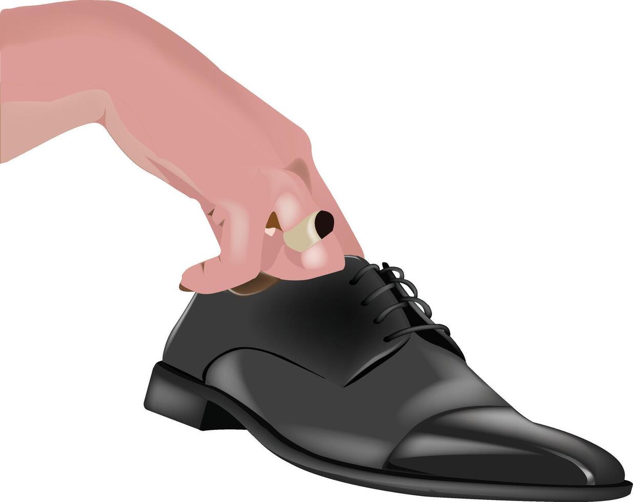 Female hand holds a shoe vector