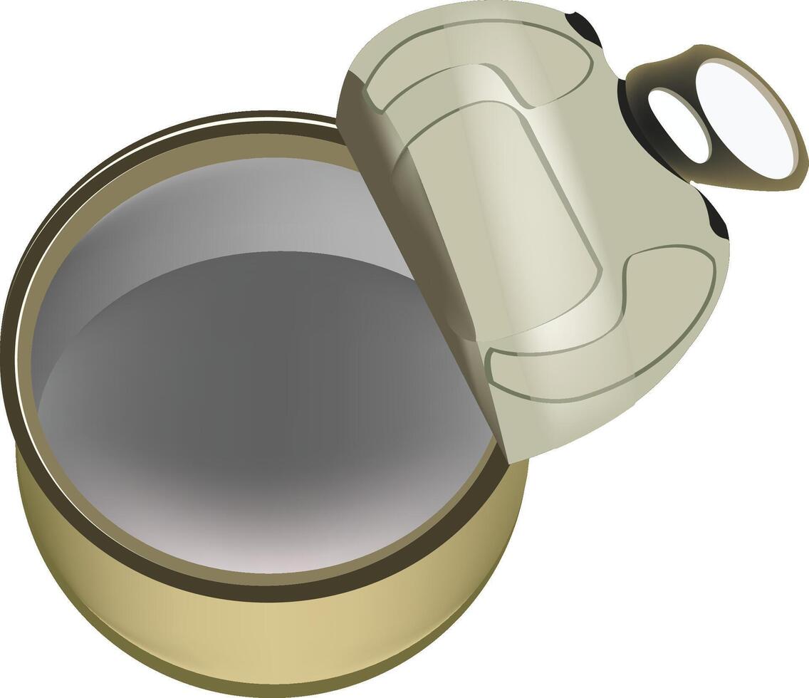 open metal tin can vector