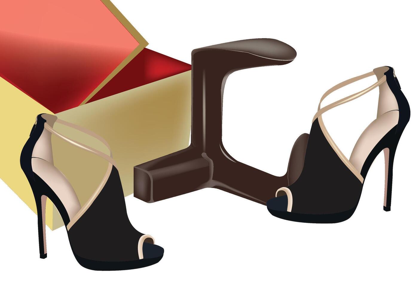 Elegant stiletto shoes and chocolate vector
