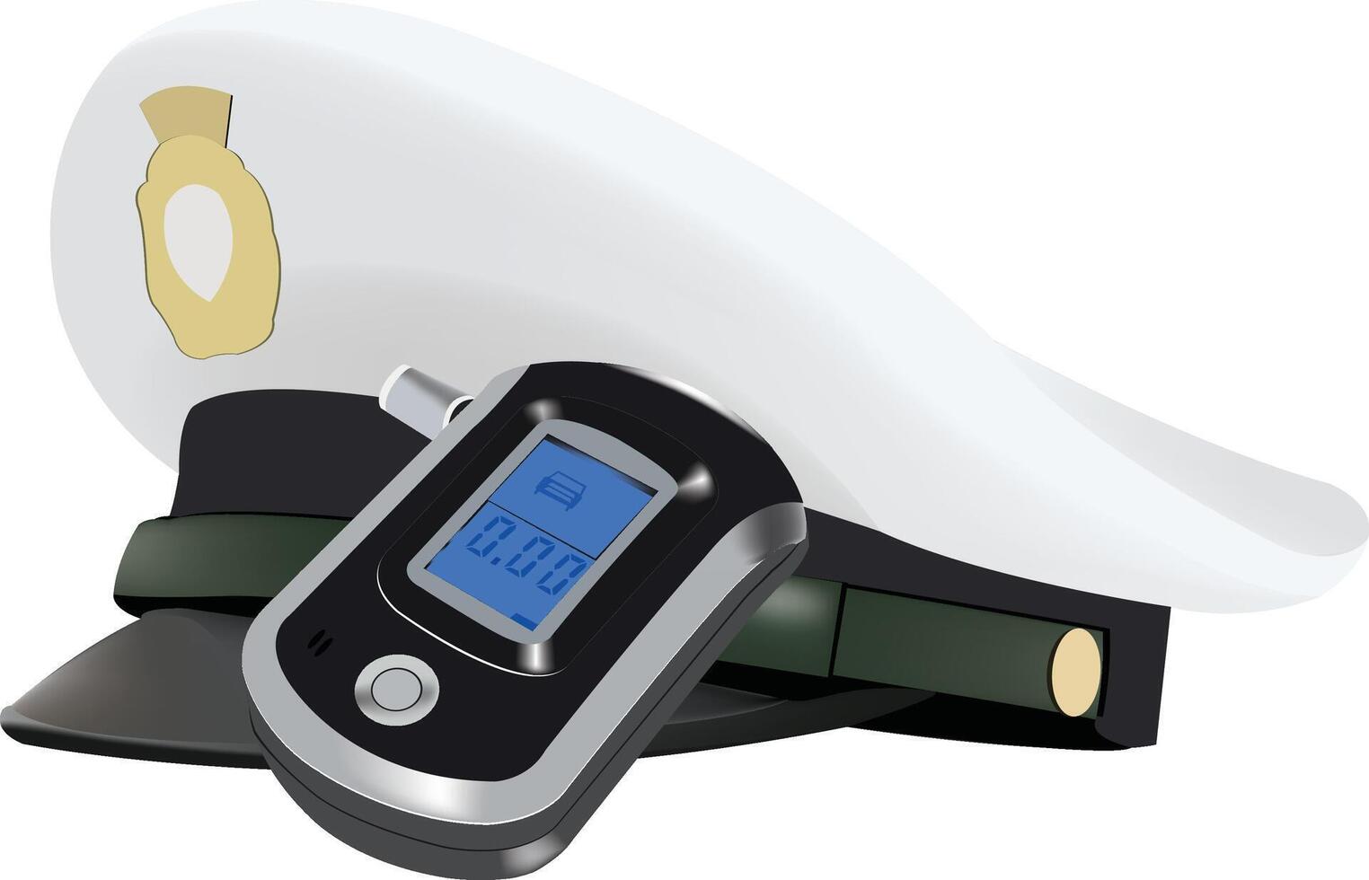 Digital blood pressure monitor and stethoscope illustration vector