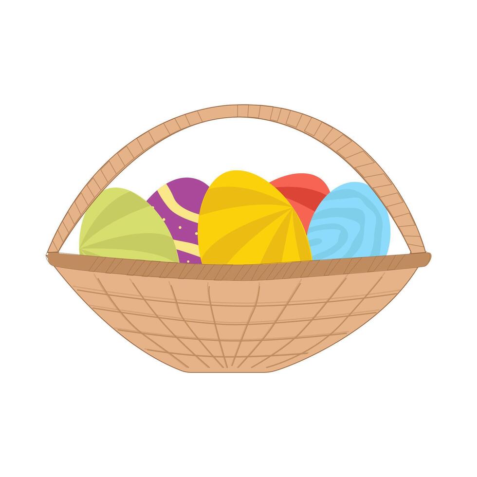 Pascua de Resurrección, contento Pascua de Resurrección, Pascua de Resurrección huevo cesta. Pascua de Resurrección huevo, de colores huevos vector