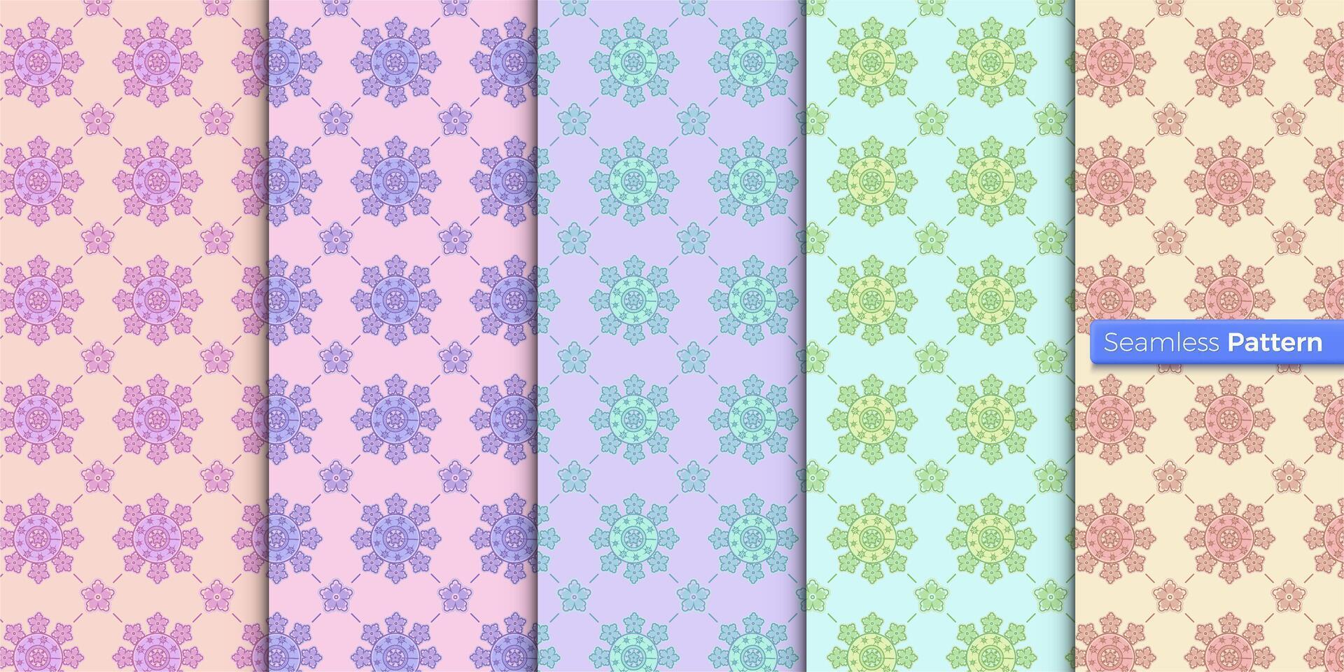 resumen asiático floral modelo. oriental, escandinavo, chino, japonés, Marruecos, prado, flor silvestre. para fondo de pantalla, envoltura, textiles, tela, ropa, recuerdos, superficie. sin costura modelo vector. vector