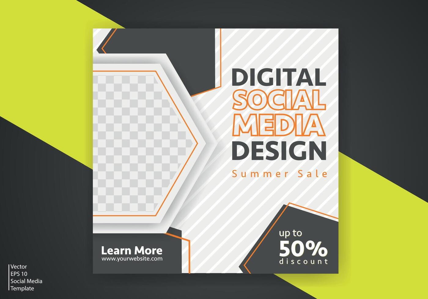 Modern Social Media Template. Discount Promo Template. Social Media Post Template. Social Media Banner vector