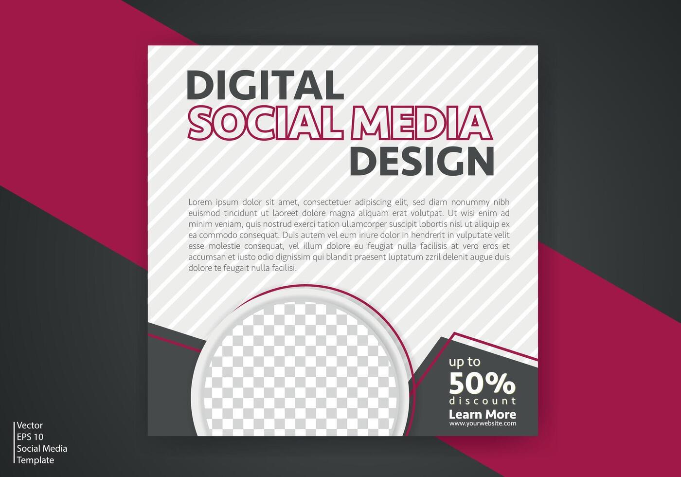 Modern Social Media Template. Discount Promo Template. Social Media Post Template. Social Media Banner vector