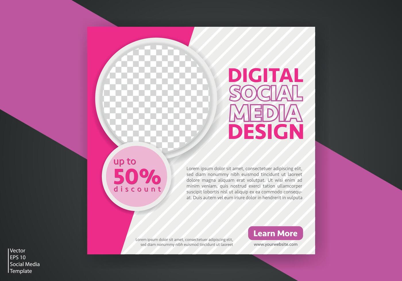 Modern Social Media Template. Discount Promo Template. Social Media Post Template. Social Media Banner vector