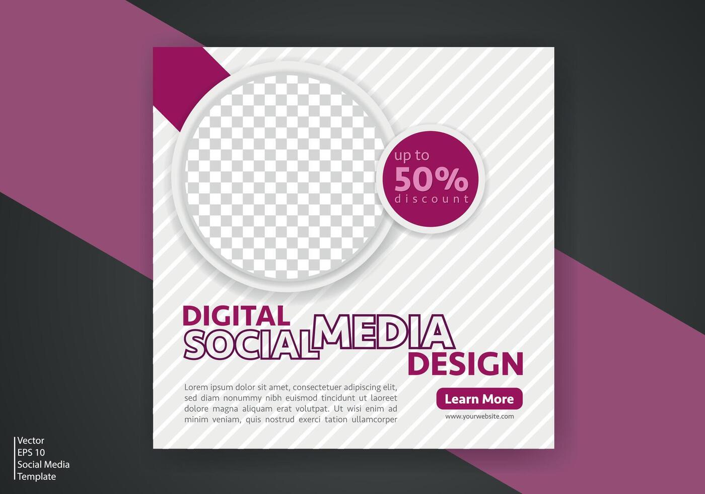 Modern Social Media Template. Discount Promo Template. Social Media Post Template. Social Media Banner vector