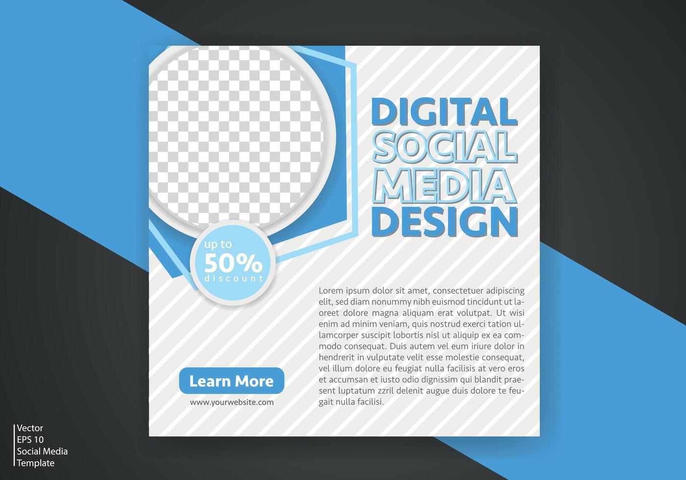 Modern Social Media Template. Discount Promo Template. Social Media Post Template. Social Media Banner vector