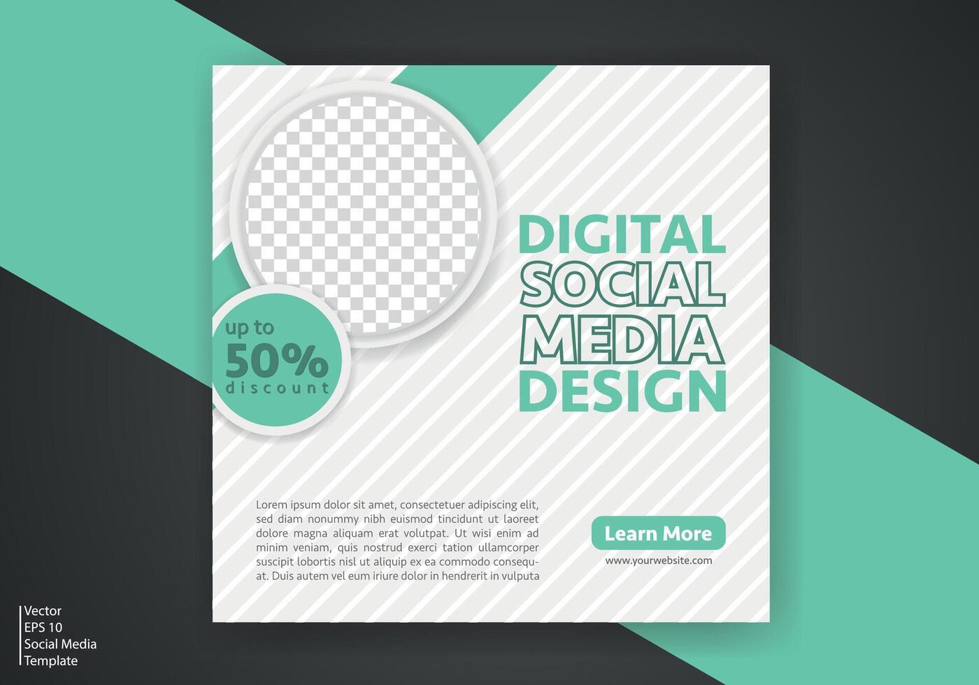 Modern Social Media Template. Discount Promo Template. Social Media Post Template. Social Media Banner vector