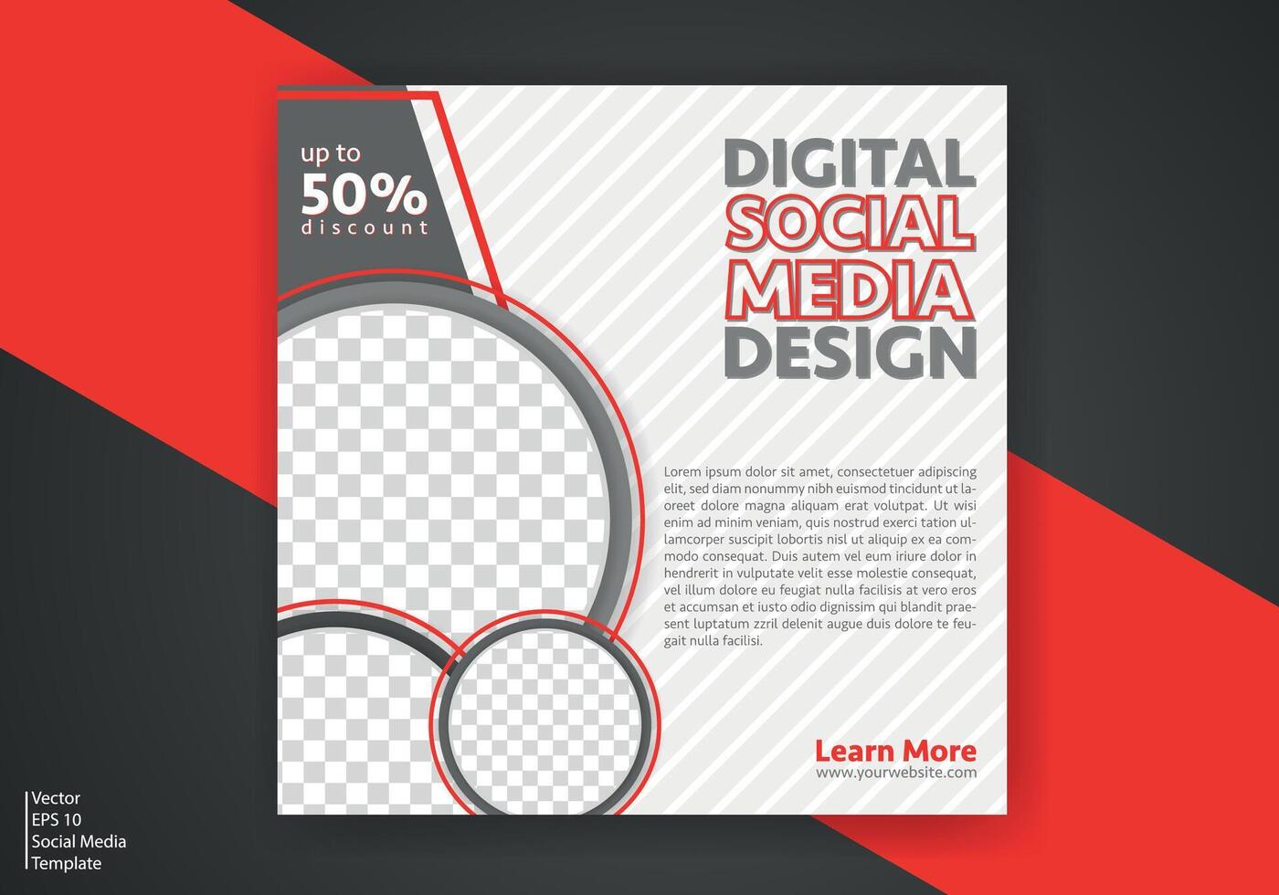 Modern Social Media Template. Discount Promo Template. Social Media Post Template. Social Media Banner vector