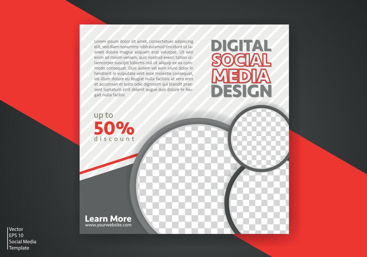 Modern Social Media Template. Discount Promo Template. Social Media Post Template. Social Media Banner vector
