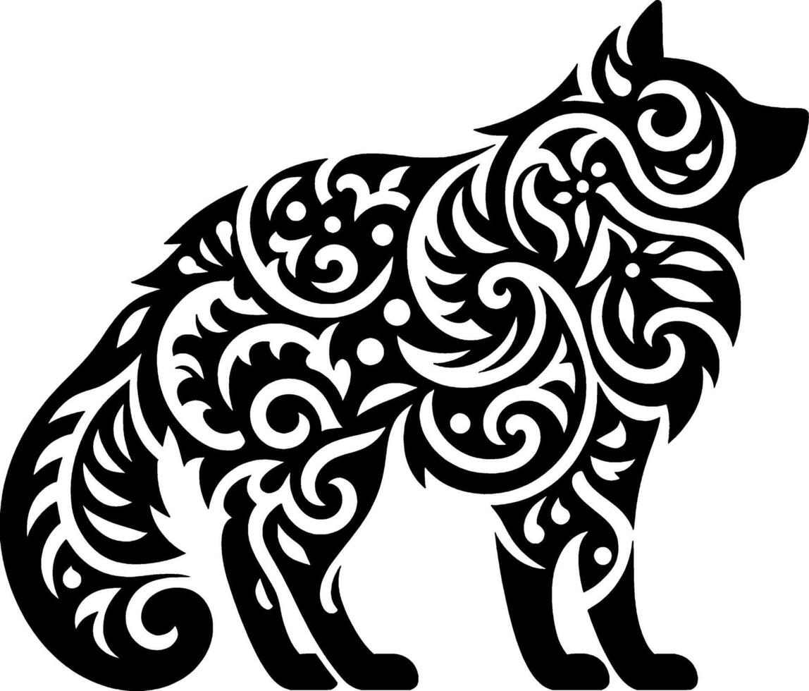 dog animal design with beautiful polished patterns inside vector