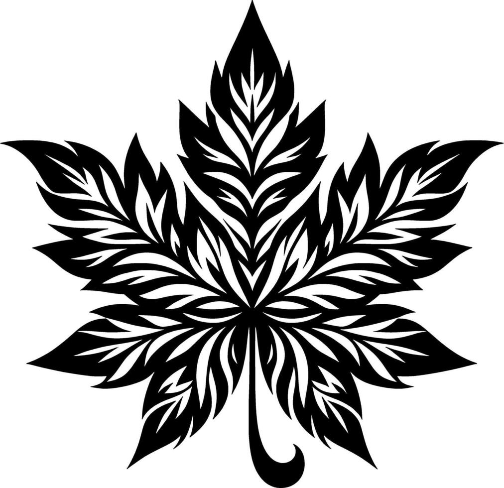 llustration of a maple leaf with a unique pattern polished in every detail vector