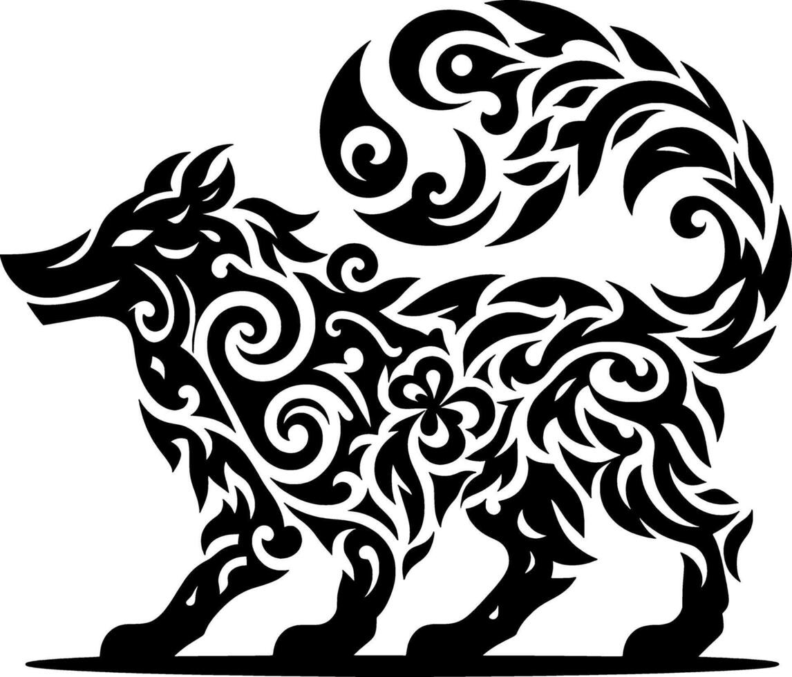 dog animal design with beautiful polished patterns inside vector