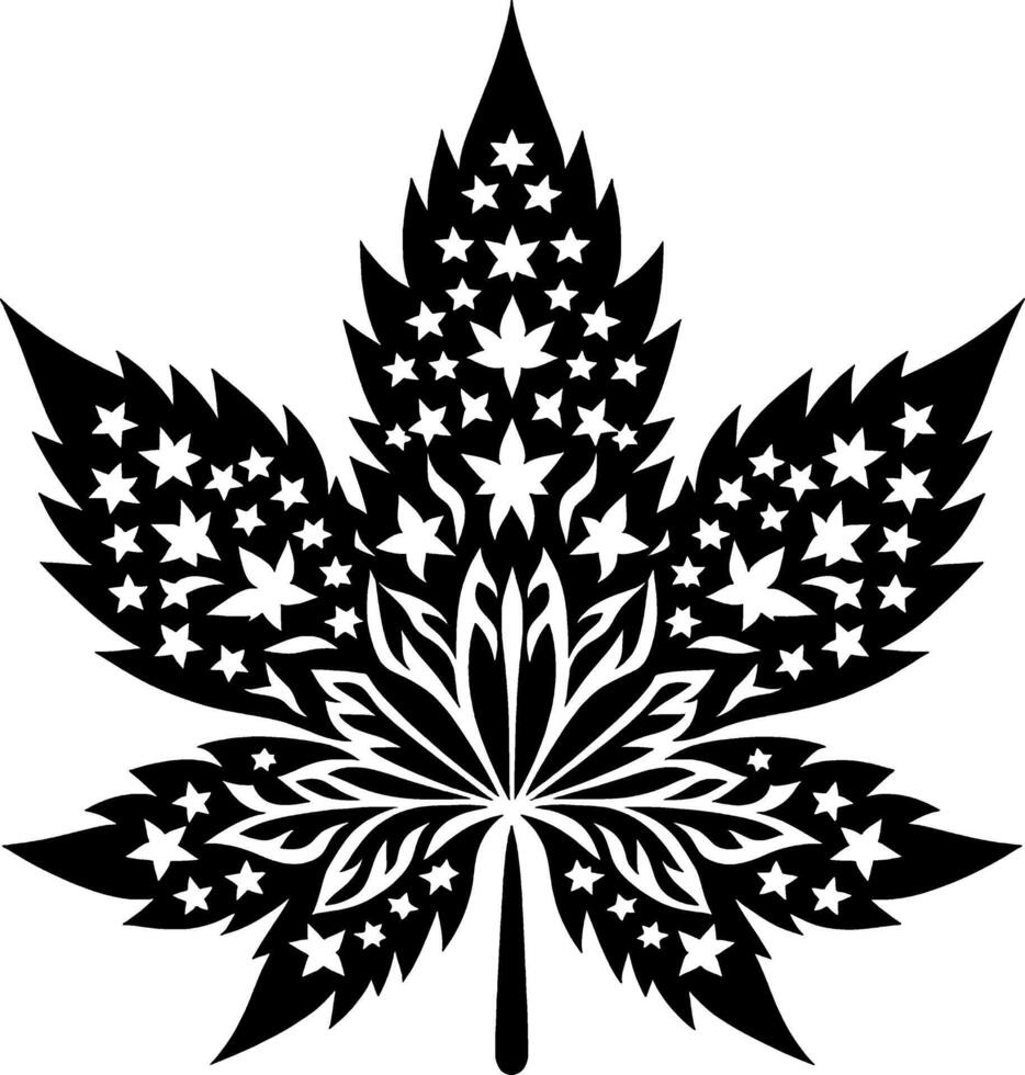 llustration of a maple leaf with a unique pattern polished in every detail vector