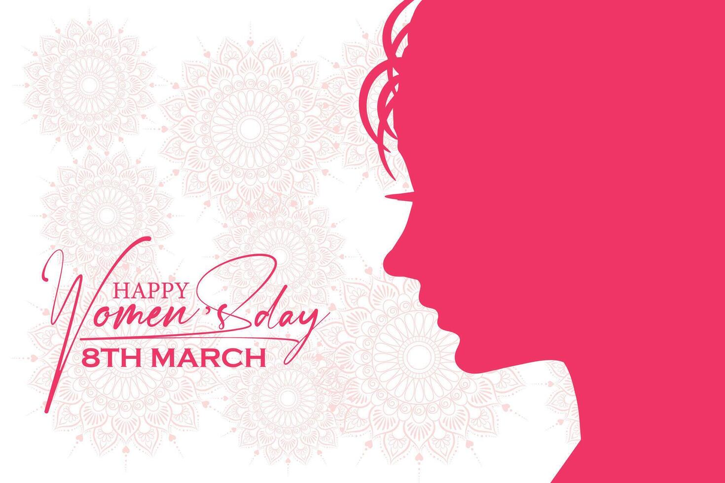 8 March, women's Day greeting card and Happy Women's Day banner design, placard, card, and poster design template with text inscription and standard color,  International Women's Day celebration, vector